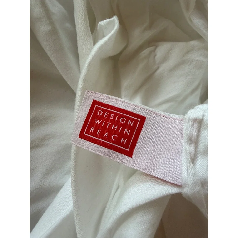 Design Within Reach Duvet Cover Full/Queen White Cotton Sateen Made in Italy